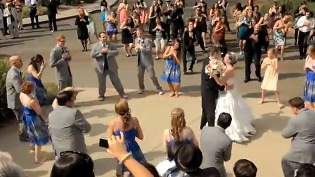 Groom Surprises Bride With Flash Mob